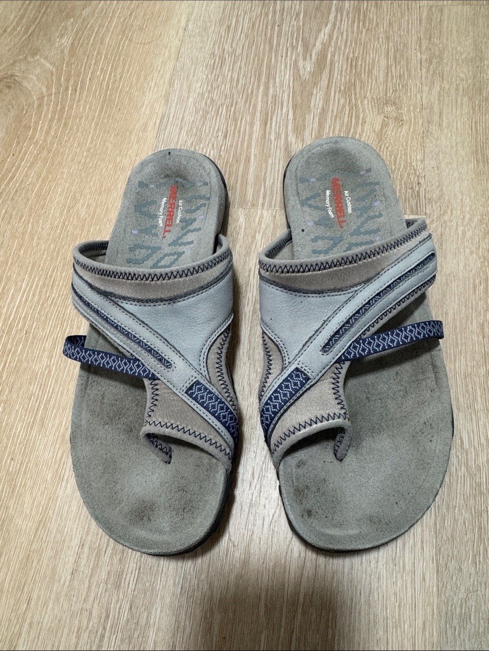 Merrell Gray and Navy Slide Sandals